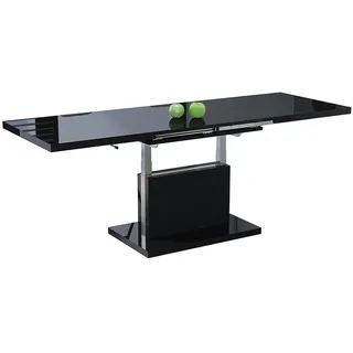 designimpex Couchtisch, Schwarz Hochglanz, Holzwerkstoff, 120x56x80 cm, Wohnzimmer, Wohnzimmertische, Couchtische