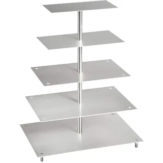 edelstahlheini.de Aluminium Tortenständer Tortenetagere Hochzeit 5 Etagen Rechteckig 15x30 - 20x35 - 25x40 - 30x45 - 35x50 cm