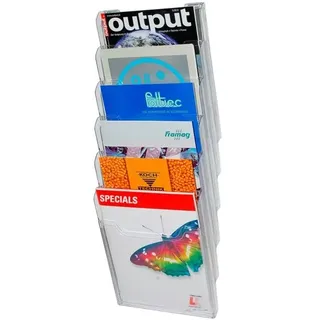 Exacompta Wandprospekthalter transparent DIN A4 6 Fächer 23,9 x 15,5 x 66,5 cm 1 St.