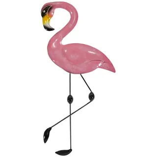 Kaufhaus le petit Wanddekoobjekt Wanddeko Flamingo Wandbild Deko Vogel Bild Kranich Figur Skulptur, Dekofigur, Dekoskulptur, Dekoobjekt, Dekohänger aus Metall