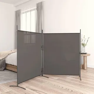 Iiaky 2-TLG. Paravent Anthrazit 348x180 cm Stoff Room Divider Paravent Outdoor Wetterfest