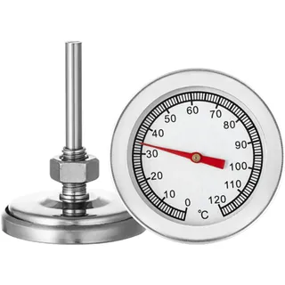 Bratenthermometer BBQ für Grill, Räucherofen, Pizza - Temperaturanzeige 120 °C für Kochen, Fleisch, Smoker Oven - Edelstahl Küche Lebensmittel Thermometer