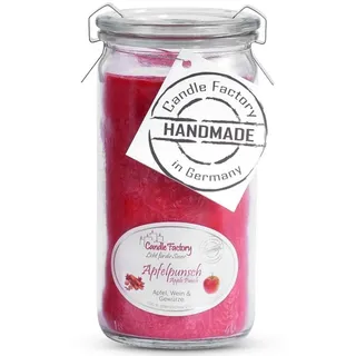 Landshop24 Duftkerze Candle-Factory Duftkerze aus Stearin im Weckglas Mini Jumbo (Duft "Apfelpunsch), brennt bis zu 70h