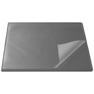 Läufer 44623 Durella Flexoplan Schreibtischunterlage mit Kantenschutz und transparenter Auflage, 52 x 65 cm, rutschfeste Schreibunterlage, grau