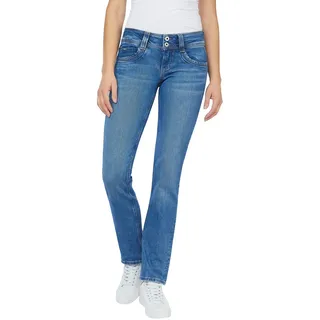 Pepe Jeans Damen Jeans GEN Regular Fit Blau Vs3 Normaler Bund Reißverschluss W 24 L 34