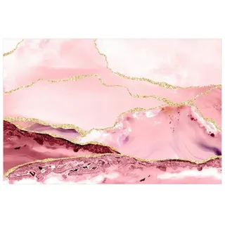 Bilderdepot24 Teppich Vinyl Wohnzimmer Schlafzimmer Flur Küche Steinoptik Abstrakt, rechteckig - rosa glatt, nass wischbar (Küche, Tierhaare) - Saugroboter & Bodenheizung geeignet rosa 150 cm x 100 cm