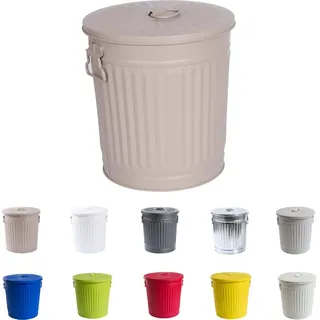 Jinfa Ascheeimer Metall Ø 21,5 cm 7 l Beige