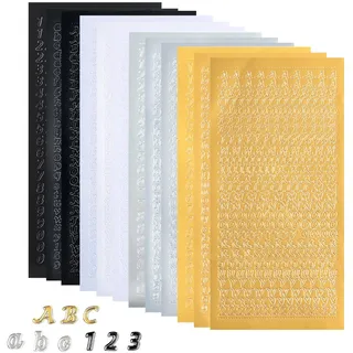 Wachsbuchstaben für Kerzen 12 Blätter Buchstaben Zahlen Aufkleber Sticker Klein Kunststoff Wachszahlen Buchstaben für Kerzen