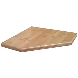 HCBUTAE Eckregal Aus Massivem Holz, Bambus, Polygonales Bücherregal, Schwebendes Wandregal, Wandmontiertes Wand-Eckregal, Natürliche Maserung