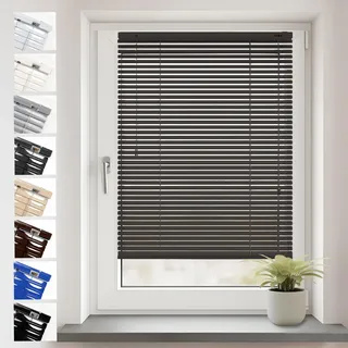 Sonello Aluminium Jalousien Fenster Ohne Bohren 90x130cm Anthrazit Klemmfix | Blickdicht, Sichtschutz, Sonnenschutz für Fenster/Türen, Schalosien, Montage mit und ohne Bohren, Jalousien mit Klemmklips