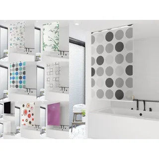 probath Basic Duschrollo Verschiedene Motive 13 Breiten zur Wahl Duschvorhang Schwarz Grün Weiss Transparent Blau Hellgrau (Retro Grau, 80x240 cm)