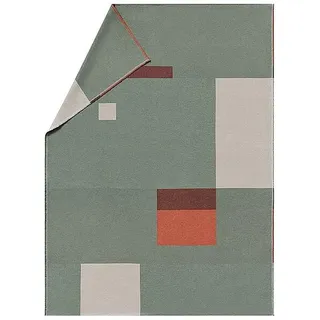 David Fussenegger, Decke, Wohndecke Plaid LUCA Squares Grün (200 x 140 cm)