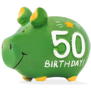 KCG Keramik Sparschwein ca. 12.5cm x 9cmGeburtstag 50 Jahreszahl