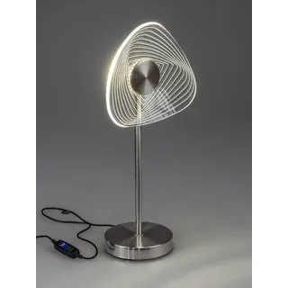 dimmbare LED Tischlampe Acryl ECKIG konsich H. 38cm silber Metall Formano WA