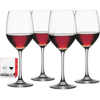 Spiegelau 4-teiliges Rotweinglas-Set, Weingläser, Kristallglas, 424 ml, Vino Grande, 4510271