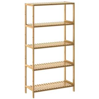Casaria Standregal, mit 5 Ablagen Höhenverstellbar 130x60x26 cm Stabil Küchenregal Kellerregal Bad Küche Regal Holz braun