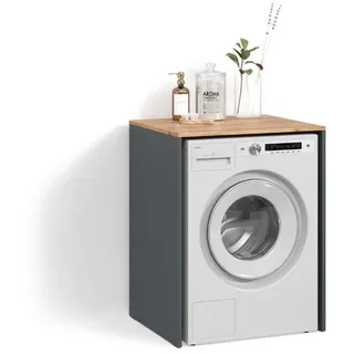 livinity Paolina Waschmaschinenschrank 68 x 88,2 cm Anthrazit/Eiche Holz