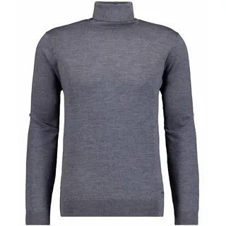 Rundhalspullover RAGMAN, Herren, Gr. 50, grau (anthrazit), Strick, 100% Wolle, Pullover Rundhalspullover