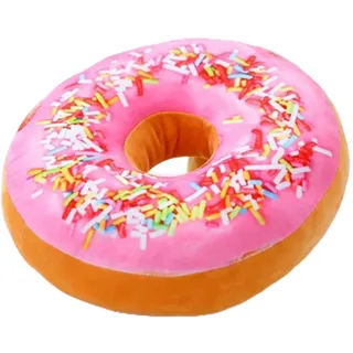Rundes Donut-Plüschkissen, Donut Wurfs Kissen Zierkissen, Dekorative Kissen Für Mädchen, 40 Cm, Groß, Gefüllt, Lustige Streusel, Weiches Plüsch-Kissen In Lustiger Lebensmittelform, Sitzkissen