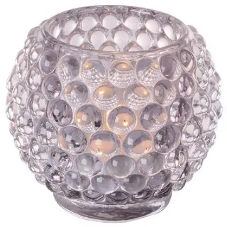 Fink Teelichthalter Dots Glas Grau
