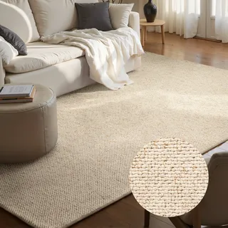 HANSE HOME Teppich HANSE HOME "Wolly 2" Gr. 1, beige (creme), B:60cm H:12mm L:90cm, Kunstfaser, Teppiche, Teppich, Flachgewebe, Läufer, Skandi, Woll-Optik, Esszimmer, Wohnzimmer, Flur