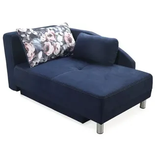 Recamiere mit Funktion Roy Mikrofaser Blau Dunkelblau