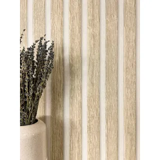 Newroom Vliestapete Beige Holzpaneele Skandinavisch Tapete