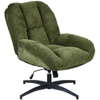 MEUBLE COSY Sessel Drehbar Loungesessel mit Höhenverstellbar Wippfunktion Lehnstühle Relaxsessel Polsterstuhl für Schlafzimmer Wohnzimmer, Chenille-Stoff, Grün
