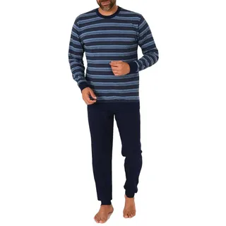 normann Schlafanzug Bündchen Streifen Blau 54