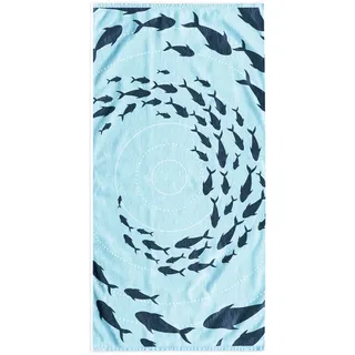 DecoKing Strandtuch groß 90x180 cm Baumwolle Frottee Velours Badetuch blau dunkelblau Shoal