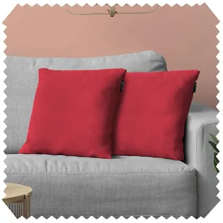 novely® Dekokissen 2er-SET DEKOKISSEN ALPEN - Velours Sofakissen - Kissenbezug in 40x40cm, Kuschelweich, Robust, Pflegleicht rot Nur Bezüge (ohne Füllung) | 45 cm x 40 cm