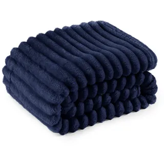 BEDSURE Kuscheldecke 130x170 Zimmer Deko - Tagesdecke, Blau