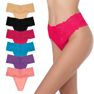 Garedob Tanga mit hoher Taille, Unterwäsche, Bauchkontrolle, Höschen, Baumwolle, Spitze, Größe S–4XL, XXL - XXL