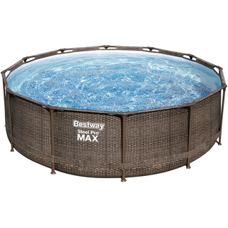 Bestway Steel Pro MAXTM  Frame Pool Komplett-Set, rund, mit Filterpumpe & Sicherheitsleiter 366 x 100 cm