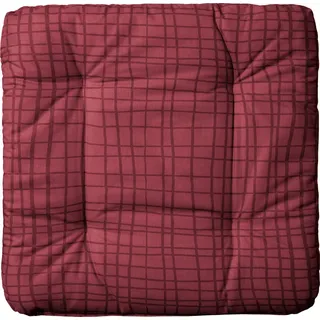 REDBEST Stuhlkissen Stuhlkissen "Pasadena", abwaschbar Uni/Karo rot