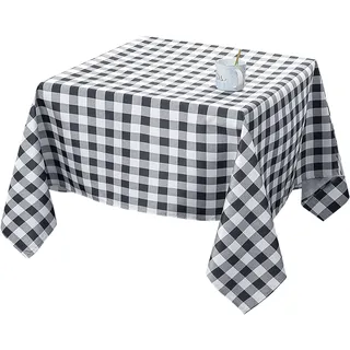 Schwarz-weiß Karierte Tischdecke – 140 X 140 Cm - Schwarz-weiß Karierte Tischdecke – 140 X 140 Cm