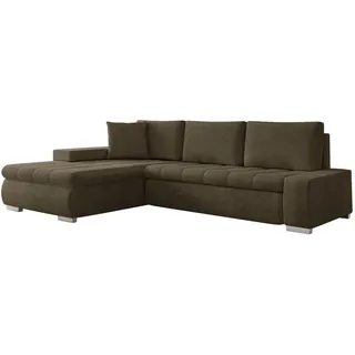 Mirjan24 Ecksofa 5-Sitzer Textil Braun