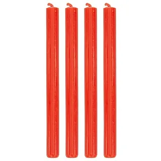 Stabkerzen, rot, 25 x 2,2 cm, 4 Stück