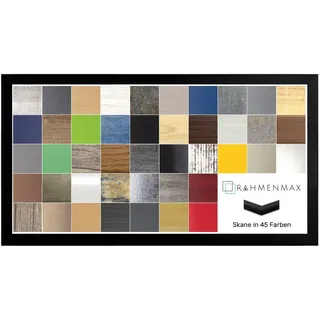 RahmenMax Skane Bilderrahmen Posterrahmen Puzzlerahmen 35x120 cm Schwarz matt 120x35 cm mit weisser Rückwand und klarem Acrylglas