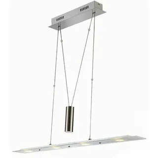 4Fl. LED Pyramiden Zug-Pendelleuchte STAR Balkenpendel Hängeleuchte nickel