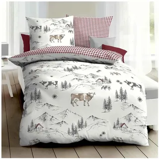 Traumschlaf Allgäu Tiere Biber Rot 135 x 200 cm + 80 x 80 cm