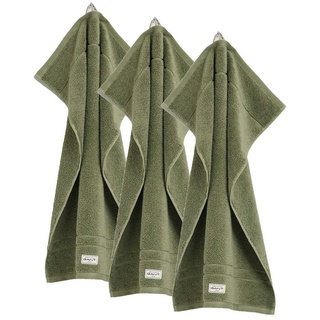 Gant Gästehandtücher Gästetuch, 3er Pack - Premium Handtuch, 30 x 50, Frottier (3-St) grün