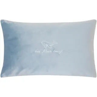 Dekokissen PAD "OCEAN", sky, bestickt, B:30cm H:2cm L:40cm, Baumwolle, Polyester, Dekokissen_Sitzkissen_Kissenhüllen, schicke stickerei