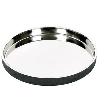 Lambert Schneider Lambert Schneider, Tablett, Avize Tablett rund, schwarz Edelstahl H 4 cm, D 35 cm