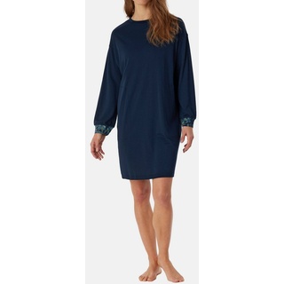Schiesser Nachthemd Modern Nightwear (1-tlg) Sleepshirt - Baumwolle - 90 cm Gesamtlänge blau 44