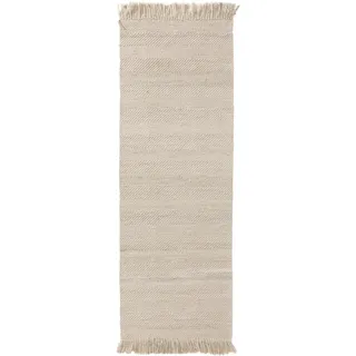 benuta Pure Wollteppich Läufer für Flur Lars Cream 70x200 cm - Naturfaserteppich aus Wolle