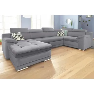 sit&more Wohnlandschaft Kunstleder U-Form 3-Sitzer Grau