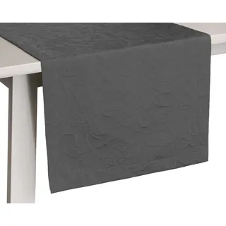 PICHLER Tischläufer Cordoba bügelfrei dunkelgrau Größe 50x150 cm