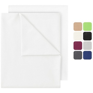 Bettlaken gewebtes Bettlaken, NatureMark, 100% Baumwolle, Gummizug: ohne, (2 Stück), Weiß weiß 150 cm x 250 cm