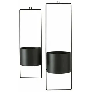Meinposten 2er Set Blumenampel Blumentopf hängend Blumenampeln Hängetopf Metall schwarz Hängeampel ampel